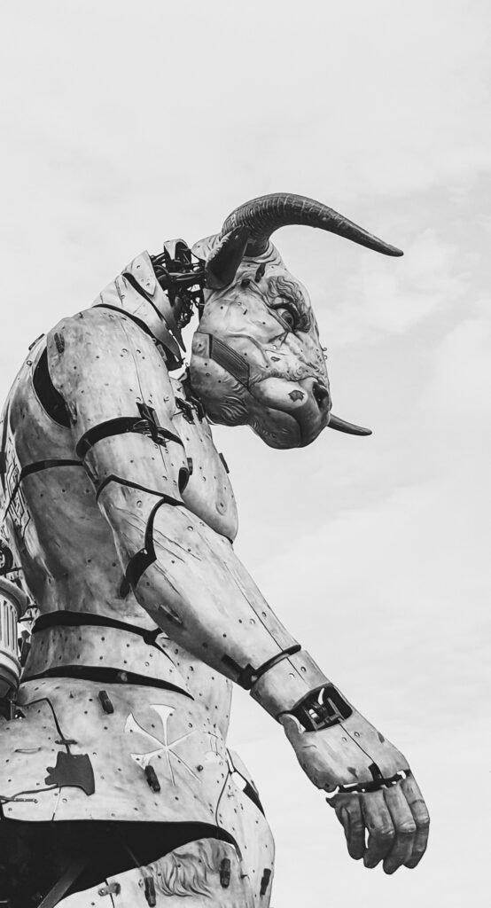 Asterion the Minotaur Displayed at Halle de La Machine Museum in Toulouse