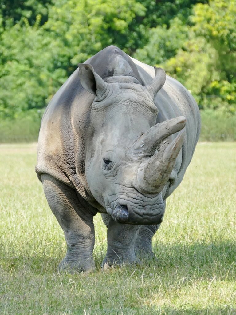 rhino, safari, mammal